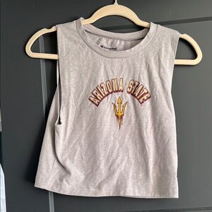 Arizona State Gray Sleeveless Cropped Top ASU Fear the Fork XL